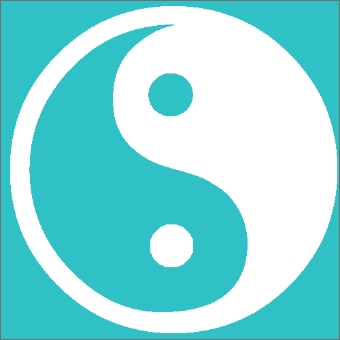 Yin und Yang Logo in Türkis